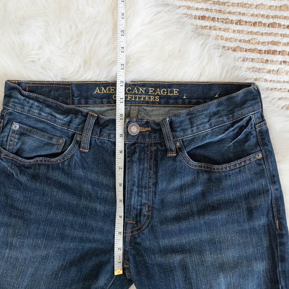 AMERICAN EAGLE DENIM SZ 29x32 BLUE JEANS ORIGINAL STRAIGHT LEG 100% COTTON - Picture 6 of 9